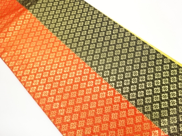 JAPANESE MARU OBI / WOVEN FLOWER RHOMBUS